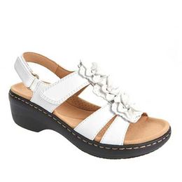 Sandals Summer Women 2022 New Flower Wedge Platform Orthopaedics Shoes Retro Rome Casual Comfortable Peep Toe Sandalias De jer H240328S23B