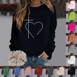 Women's Hoodies Fashion Casual Geometric Love Print Top Hoodless Sweatshirt Athletic Sports Jackets Jacket Full Zip