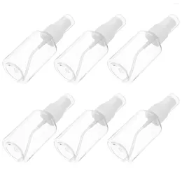 Storage Bottles 6Pcs 50ml Empty Plastic Sample Bottle Container Jar Pot Vial With Lid Perfect For Emollient Water Shower Gel Emulsion (Caps