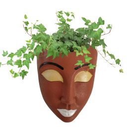 Planters Head Wall Planter Resin Head Flower Pot Creative Human Face Flower Pot For Indoor Outdoor Plants Easy To Install DIY Sculpture