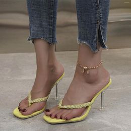 Slippers High Heel Women Sandals Flops Flip Rhinestone Fashion And Summer Women's Heels Womens Boots With Knee