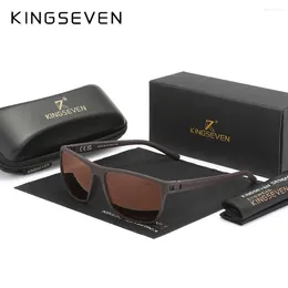 Sunglasses Kingseven 2024 Brown For Men Light Luxury Polarization High Quality TR90 UV400 Eyewear Eye Protection Glasses