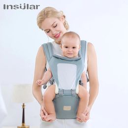 Insular Ergonomics Baby Sling Portable Child Backpacks Thickening Shoulders 360 Ergonomic Hoodie Kangaroo 0-36 Months 240325