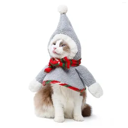 Dog Apparel Cat Santa Outfit Cosplay Warm Pet Christmas Costume For Small Medium