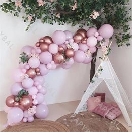 Party Decoration 73Pcs Rose Gold Latex Balloon Set Pink Purple Balloons Arch Garland Kit Birthday Wedding Background Supplies