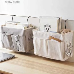 Other Home Storage Organization High quality Nordic hanging organizer with multiple pockets wall mounted bedroom storage bag and bedding storage bag Y240329