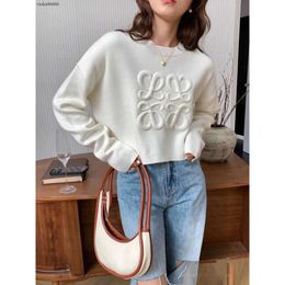 Women's Sweaters Luojia 2023 Autumn and Winter New High Heavy Industry 3d Pattern Fashion Versatile Wool Long Sleeve Knitted Shirt Female