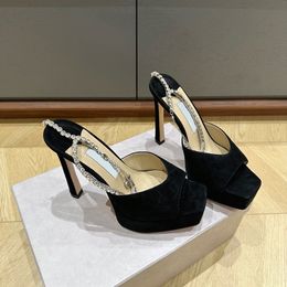 Luxury Women Chunky Heel Sandals TOP Quality Designer Calfksin High Heels Fashion Summer Dress Shoes with Box