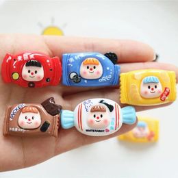 Decorative Figurines 10pcs Mini Kawaii Cartoon Candy Resin Flat Back Cabochons Scrapbook Diy Party Hairpin Accessories Home Decoration Craft