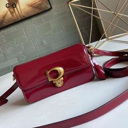 Designer Luxury Handbags Are Selling for a Price Olay New Lacquer Leather Studio Baguette Stick Bag Cowhide Single Shoulder Crossbody Small Square