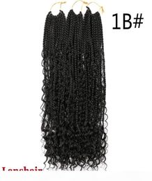 22inch River Crochet Box Braids With Curls Boho Braids 12 Strands Synthetic Goddess Box Braids 70g pc Crochet Hair Extensions Curl4253162