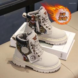 Casual Shoes 2024 Boys Winter Warm Designer Girls Boots Luxury Platform Cowboy Safety Leather Kids Ankle Sneakers