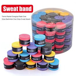 60pcs/Lot Tennis Racket Overgrips Badminton Sport Fishing Rods Over Grips Sweat Absorb Handle Wraps Tapes Sweatband 240322