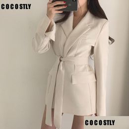 Women'S Suits & Blazers Womens 2021 Fall Women And Jackets White Blazer Long Jacket Black Cape Plus Size Sleeve Suit Drop Delivery Ap Dhvbm