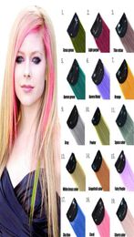 Coloured Clip in Hair Extensions 24039039 Colourful Straight for Women and Kids MultiColors Party Thick tail Highlights Strea5086237