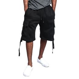 High Quality Shorts Pants Cargo Casual Drawstring Medium Waist Men Military Pocket Polyester Slight Stretch Daily 240329