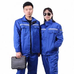 spring Reflective Lg Sleeve Working Uniforms Anti-static Gas Stati Electric Workshop Mechanic Coverall Mens Work Clothes q0bi#