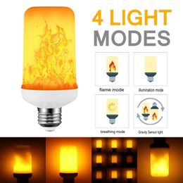 New E27 Bulbs 4 Modes Party LED Flame Effect Simulation Fire Lights Bulb KTV Festival Garden Decor Light