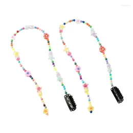 Hair Clips 2pcs Sweet Acrylic Hairpins For Girls Colorful Bead Clip Decorate Headwear