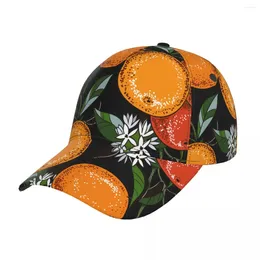 Ball Caps Vintage Botanical Orange Tree Baseball Cap Skuilles Hat Fitted Snapback For Men Women Casual Sun Outdoor