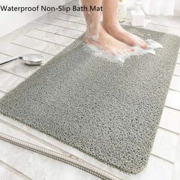 1Pc Bathroom Anti-slip Mat Mildew Proof Waterproof Shower Mat Soft Massage Home Bath Kitchen PVC Washable Quick Drying Floor Rug 240312