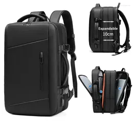 Backpack Expandable Business Men Waterproof School 17inch Laptop Backpacks USB Travel Bag Multifunction Male Fashion