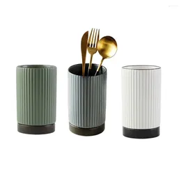 Kitchen Storage Deep And Stable Utensil Holder Extra Large Striped Series Cooking Crock Countertop-Protection Drain Tray