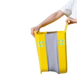 Laundry Bags Bathroom Folding Basket Large Household Dirty Clothes Storage Wall Hanging Punch-Free Portable Put Bucket