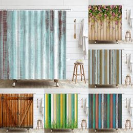 Shower Curtains Rustic Wood Plank Curtain For Bathroom Old Wooden Board Barn Country Farmhouse Bath Waterproof Accessories