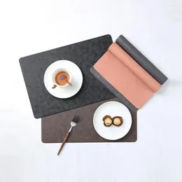 Table Mats Simple Design Place Elegant Faux Leather Placemats Heat-resistant Dining Protection Non-slip Insulation For Kitchen