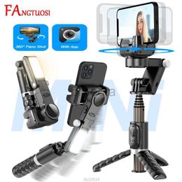 Selfie Monopods FANGTUOSI 2024 NEW Gimbal Stabilizer Desktop Following Shooting Mode Selfie Stick Monopod With Bluetooth Shutter For Smartphone 24329