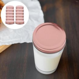 Dinnerware 12 Pcs Mason Jar Lids Reusable Covers For Home Sealing Canning Wide Mouth Convenient Leakproof Tinplate Sturdy