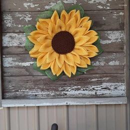 Decorative Flowers Big Hanging Sunflower Wreath Fabric Christmas Party Wedding Door Window Wall Fireplace Staircase Balcony Garden