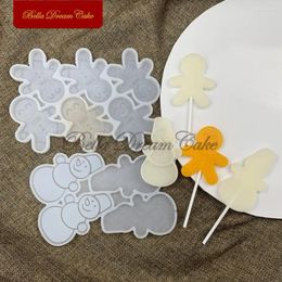 Baking Moulds 3D Snowman Gingerbread Man Lollipop Silicone Mould DIY Christmas Chocolate Candy Mould Cake Decorating Tools Accessories