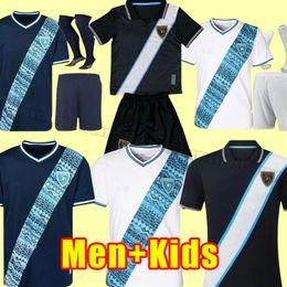 2023 Guatemala National Team Mens Soccer Jerseys LOM OSCAR SANTIS Home White Away Blue Children Clothing Football Shirts Short Sleeve Uniforms
