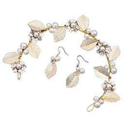 free Ship Countryside style Metal Leaves Gold Hairbands Tiara Bridal Hair Accories Boho Style For Wedding Jewelry Selling l5cy#