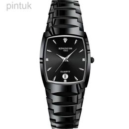 Wristwatches Relogio Masculino Tungsten Steel Watch Men Square Mens Watches Top Brand Luxury Quartz Date Luminous Waterproof Wrist Watch 24329