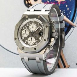 Top AP Wrist Watch 26470 Royal Oak Offshore 42 Gauge Titanium Metal Grey Face Timing Date Display Automatic Mechanical Mens Watch Set