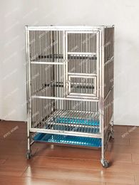 Cat Carriers Stainless Steel Golden Parrot Bird Cage Thrush Brother Pet Metal