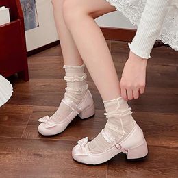 Dress Shoes Spring Autumn Mary Jane Fashion Shallow Round Toe Mid Heel Ladies Elegant Outdoor Single Pumps