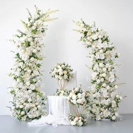 Decorative Flowers Wholesale Event Silk Arrangement Metal Stand Artificial For Wedding Arch