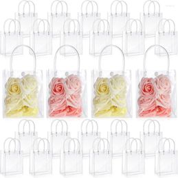 Gift Wrap 10/20Pcs Clear PVC Bags With Handles Plastic Reusable Bag Shopping Wedding Candy Totes For School Birthday