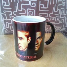 Mugs 2024 Supernatural Mug Changing Color Cold Sensitive Magic Ceramic Coffee Cup Gift For Your Friend Drop