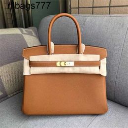 Bk Tote Bag Leather High Quality Temperament Women's Portable Lychee Grain High-end Top Togo Cowhide Women's