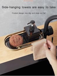 Kitchen Storage Bathroom Sink Shelf Sponge Faucet Drainer Organiser Rack Rag