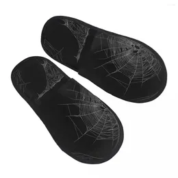 Slippers Men Women Plush Indoor Spider Web Warm Soft Shoes Home Footwear Autumn Winter 2024 Newest Summer With Box sz 36-45