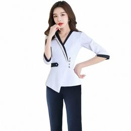 nail Beauty Sexy Massage Cafe Beautician Desk Spa Logo Style Sal Work Waiter Clothes Esthetic Profial Hotel Uniform Woman 00Xt#