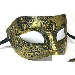 Party Masks Retro Plastic Roman Knight Mask Men And Women Masquerade Ball Favors Dress Up Mascara De Caballero Romano Plastico Kunst Dhvpt