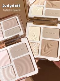 Judydoll Facial Highlighter Makeup Palette Face Matte Shadow Lasting Glow Brighten Contour Shimmer Powder 3D Nose Cosmetics 240327