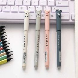 wholesale PCSset Kawaii pig panda mouse erasable neutral pen school supplies stationery gifts mm blue black ink pens for school ZZ